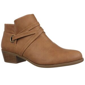 LIFESTRIDE Women's Amara Strappy Ankle Boot Size 8.5 Tan Smooth